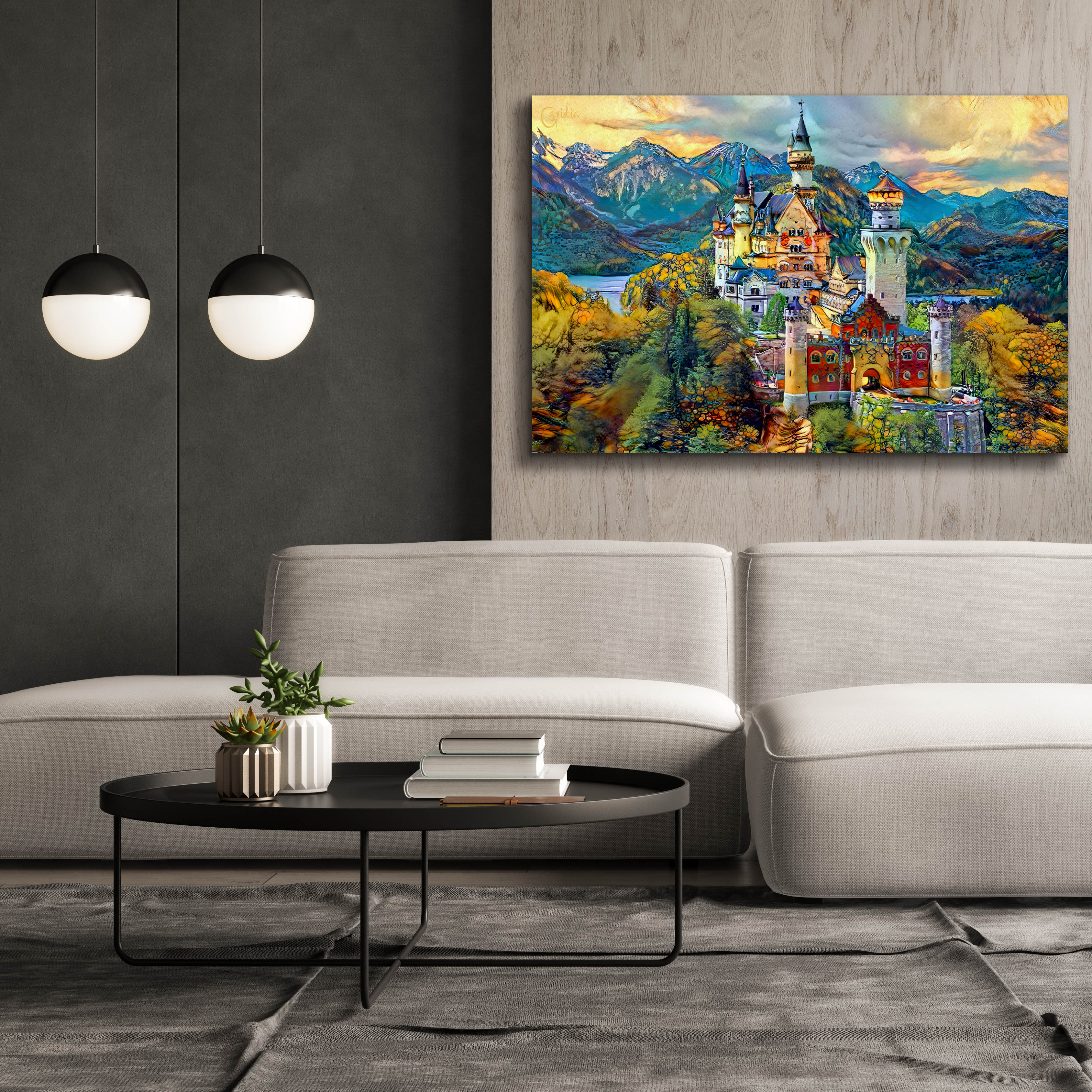 'Baviera Fussen Germany Neuschwanstein castle' by Pedro Gavidia, Canvas Wall Art,60 x 40