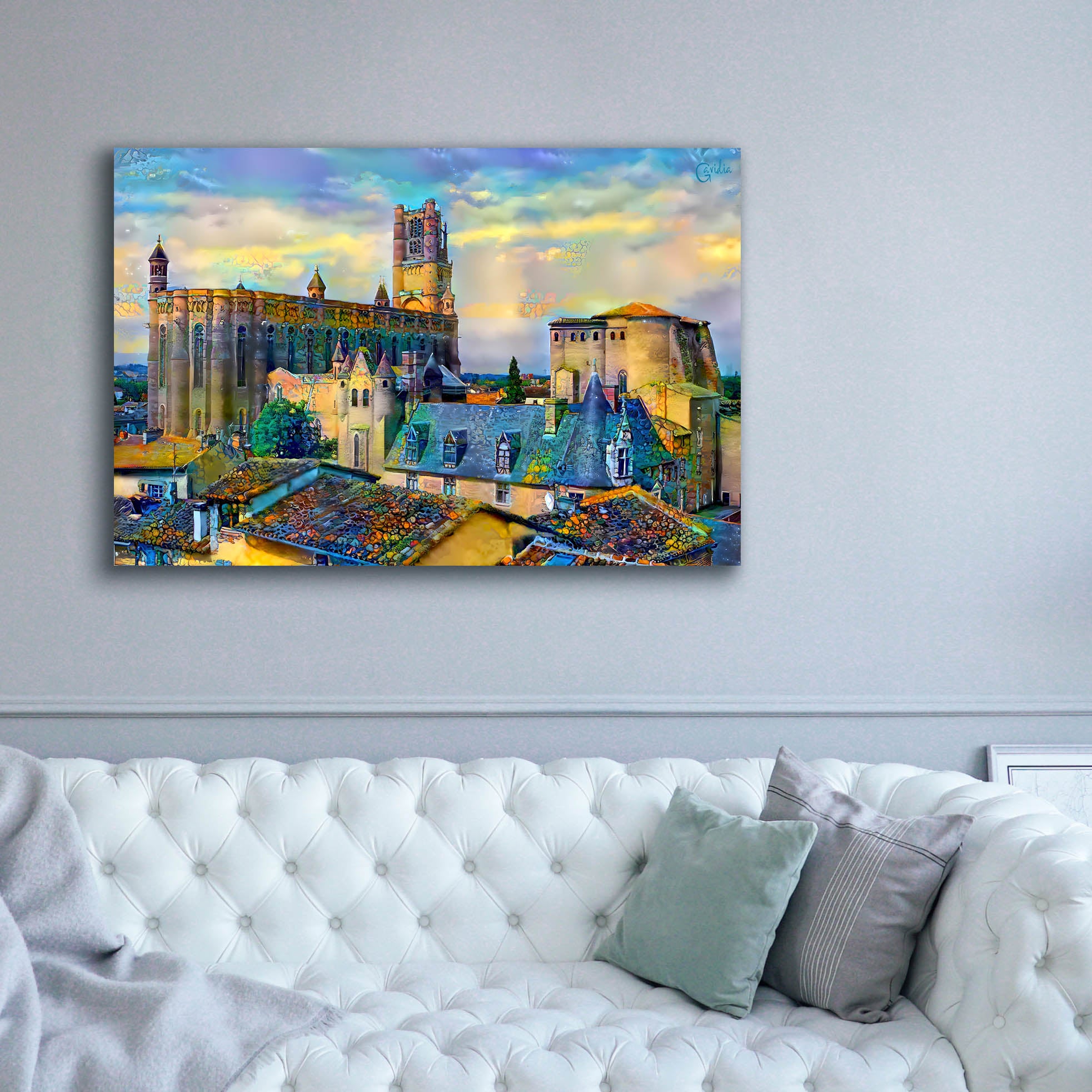 'Albi France Cathedral Basilica of Saint Cecilia' by Pedro Gavidia, Canvas Wall Art,60 x 40
