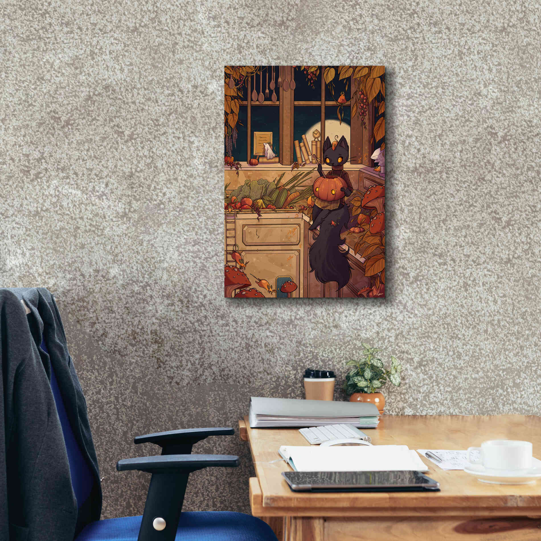 'Soup Cat' by Avery Multer, Canvas Wall Art,18 x 26