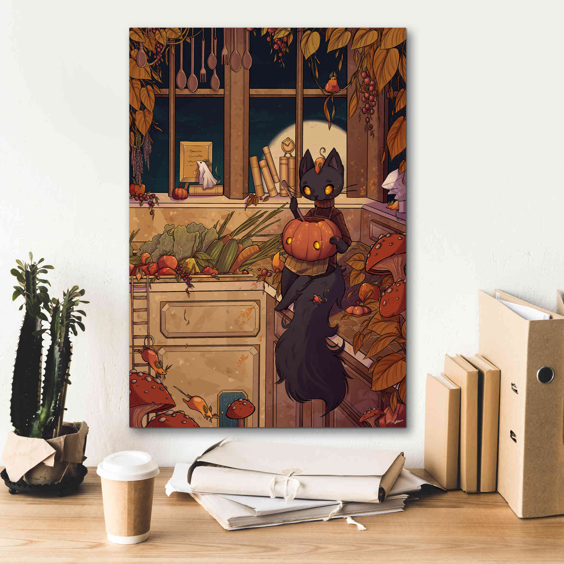 'Soup Cat' by Avery Multer, Canvas Wall Art,18 x 26