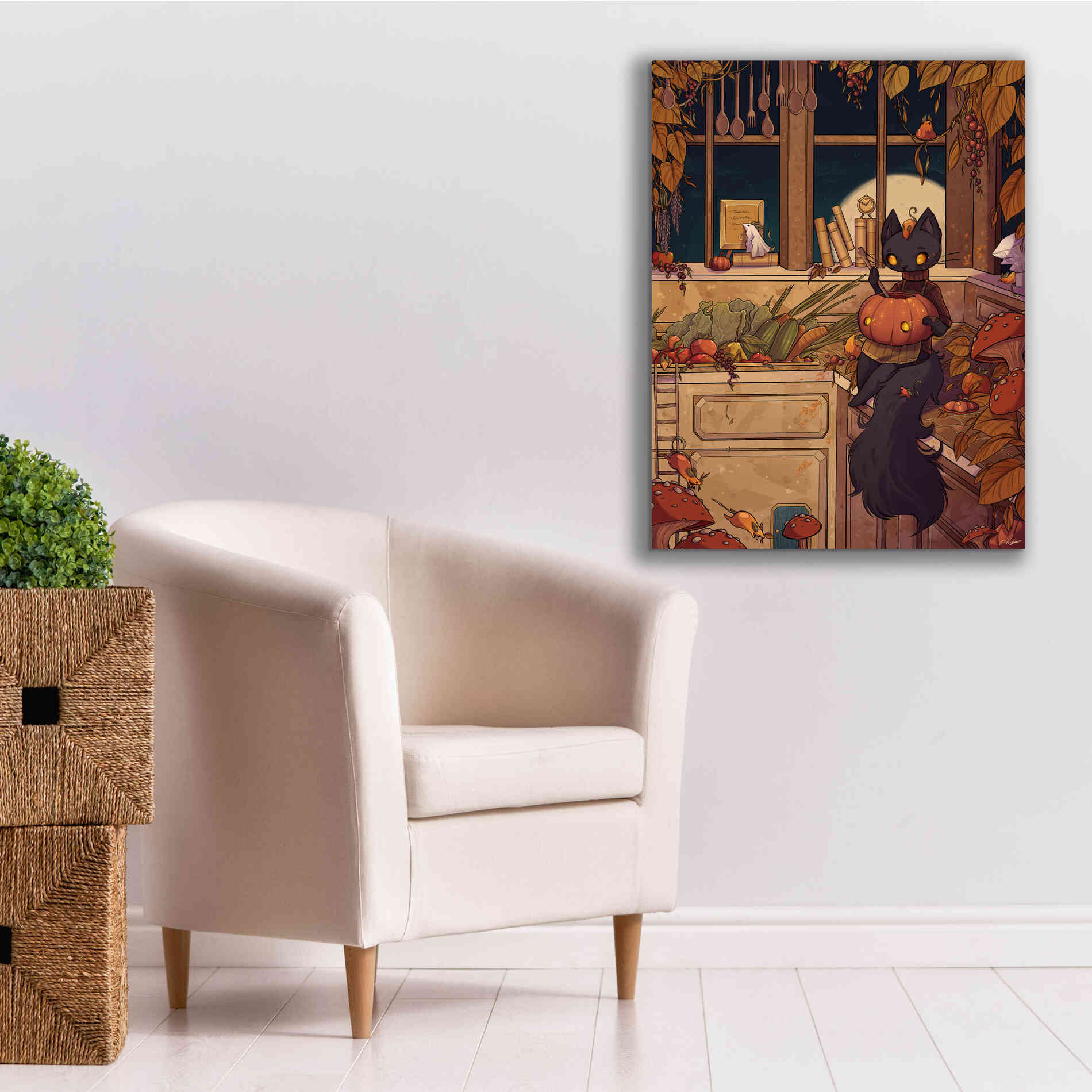 'Soup Cat' by Avery Multer, Canvas Wall Art,26 x 34