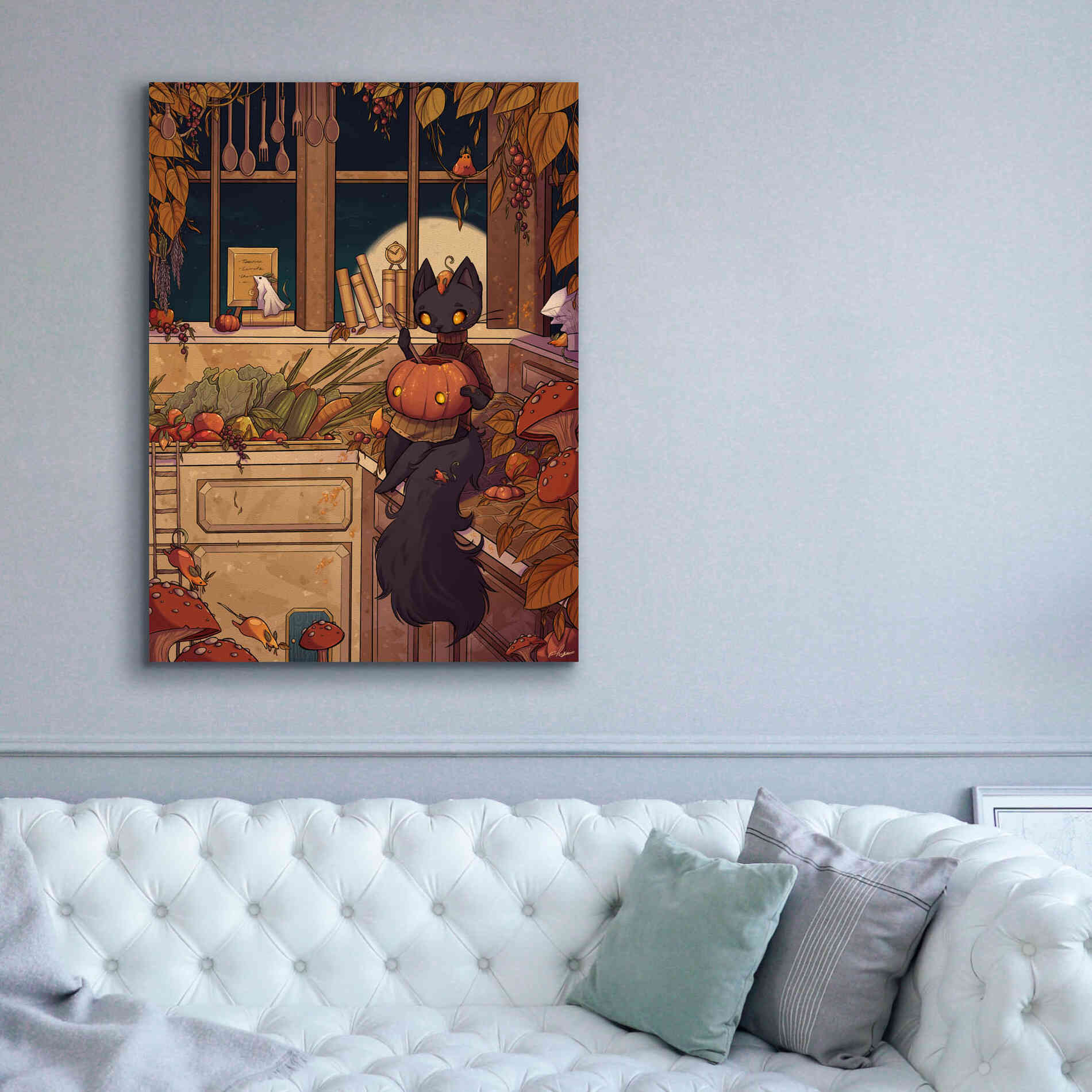 'Soup Cat' by Avery Multer, Canvas Wall Art,40 x 54