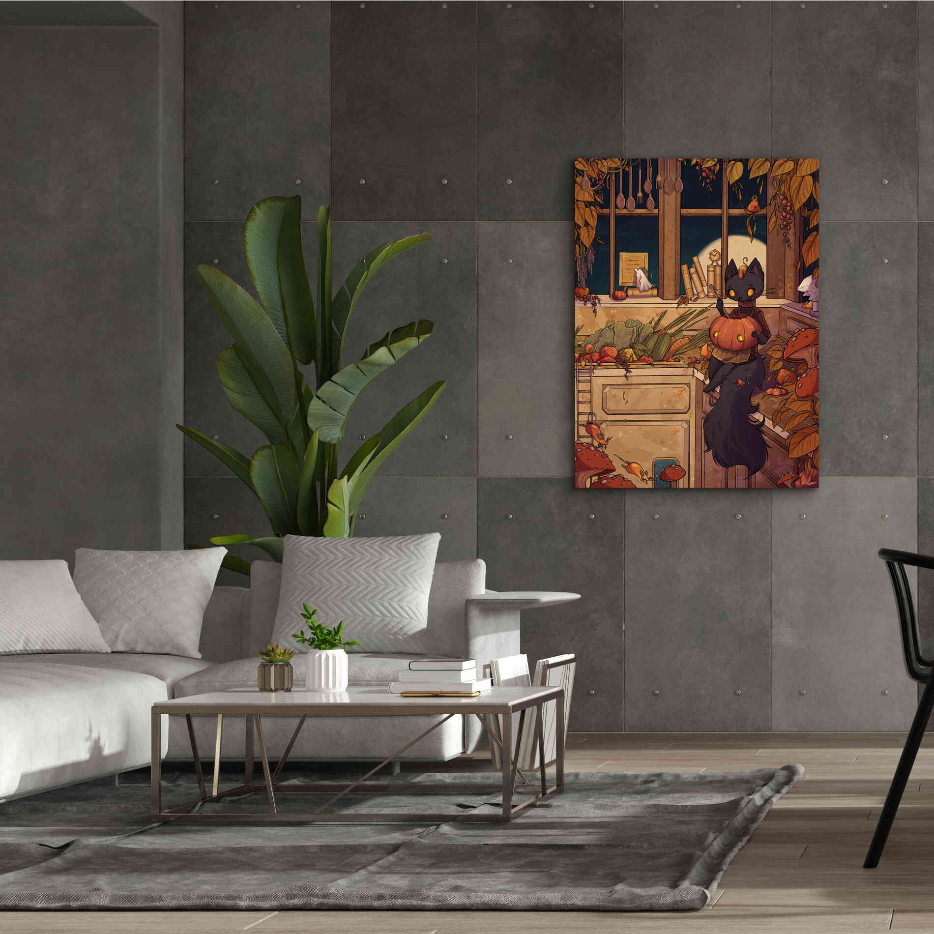 'Soup Cat' by Avery Multer, Canvas Wall Art,40 x 54