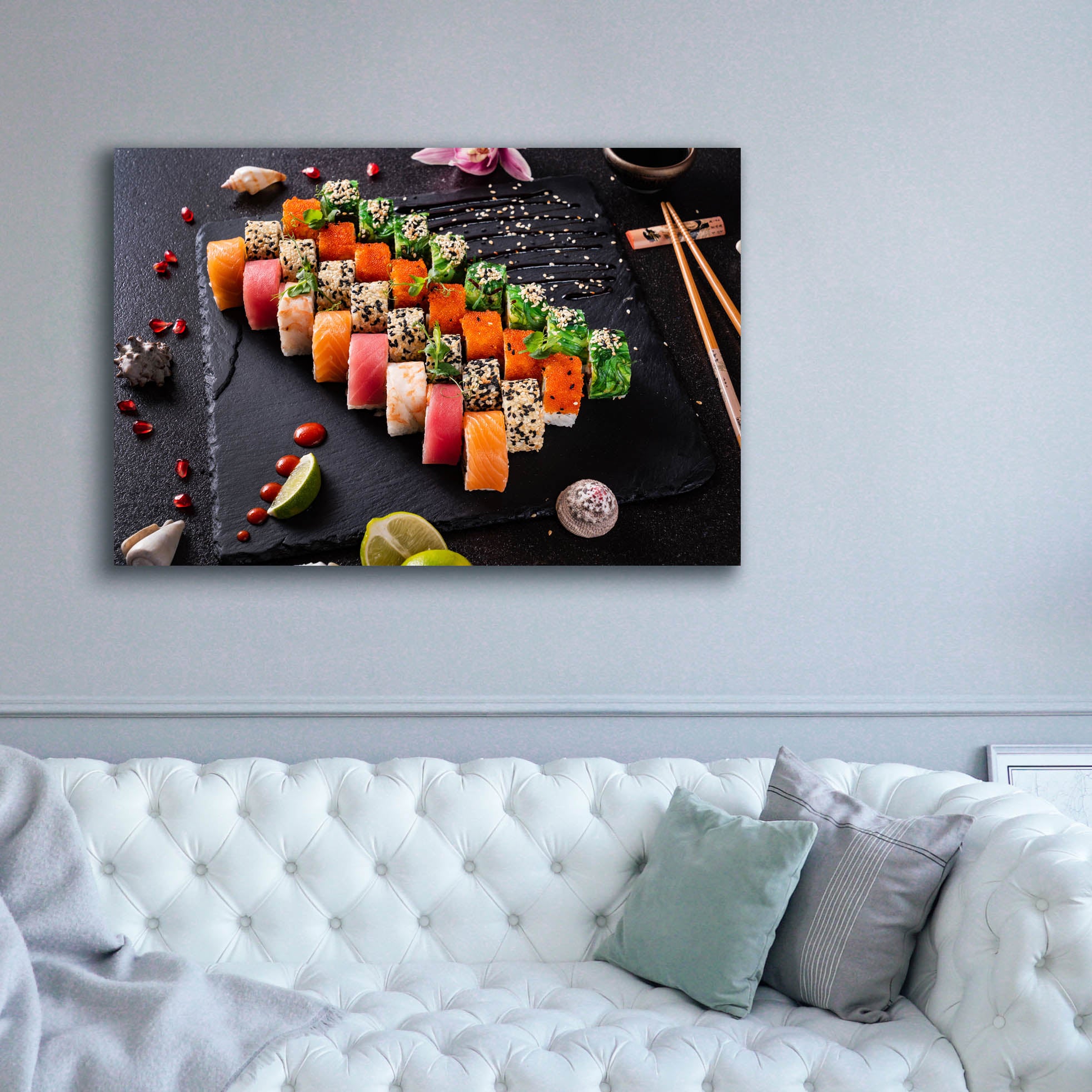 'Sushi Board' by Epic Portfolio, Canvas Wall Art,60 x 40