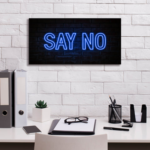 Image of 'Say No In Neon Blue' by Epic Portfolio, Canvas Wall Art,24 x 12