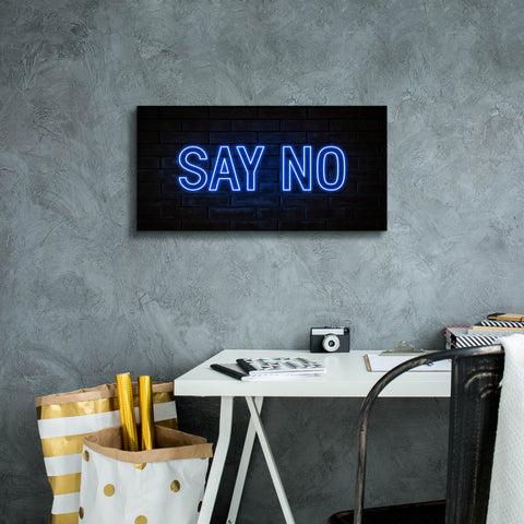 Image of 'Say No In Neon Blue' by Epic Portfolio, Canvas Wall Art,24 x 12