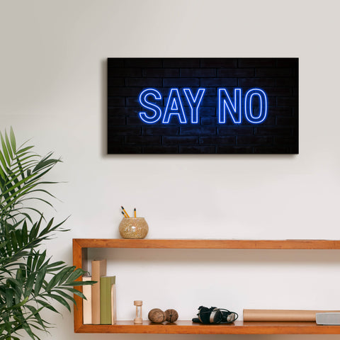 Image of 'Say No In Neon Blue' by Epic Portfolio, Canvas Wall Art,24 x 12