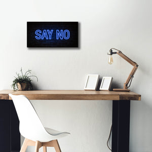 'Say No In Neon Blue' by Epic Portfolio, Canvas Wall Art,24 x 12