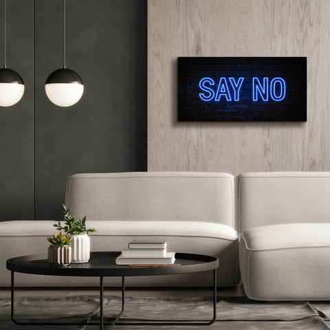 Image of 'Say No In Neon Blue' by Epic Portfolio, Canvas Wall Art,40 x 20