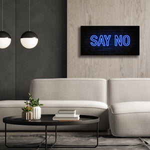 'Say No In Neon Blue' by Epic Portfolio, Canvas Wall Art,40 x 20