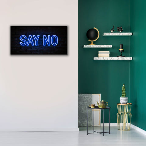 Image of 'Say No In Neon Blue' by Epic Portfolio, Canvas Wall Art,40 x 20