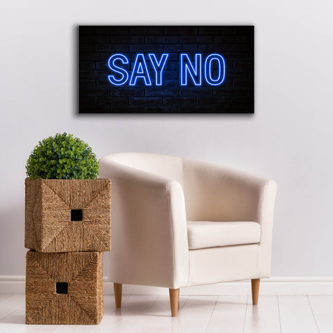 Image of 'Say No In Neon Blue' by Epic Portfolio, Canvas Wall Art,40 x 20