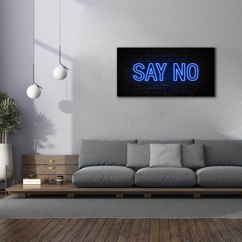 Image of 'Say No In Neon Blue' by Epic Portfolio, Canvas Wall Art,60 x 30