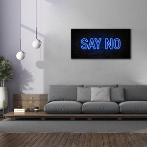 'Say No In Neon Blue' by Epic Portfolio, Canvas Wall Art,60 x 30