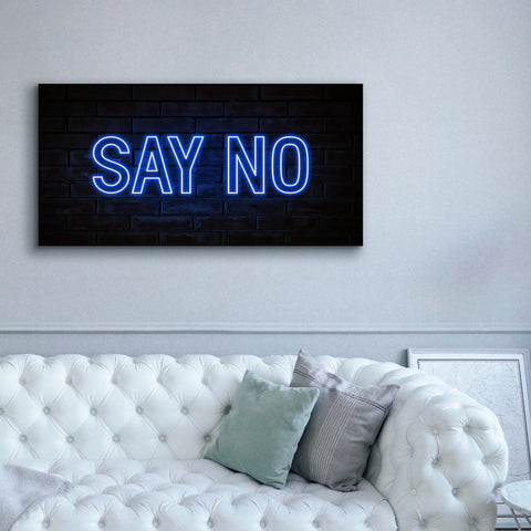 Image of 'Say No In Neon Blue' by Epic Portfolio, Canvas Wall Art,60 x 30