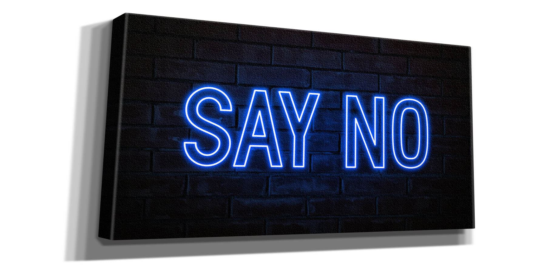 'Say No In Neon Blue' by Epic Portfolio, Canvas Wall Art