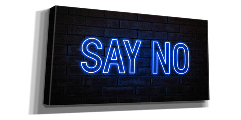 Image of 'Say No In Neon Blue' by Epic Portfolio, Canvas Wall Art