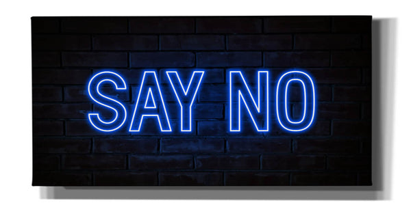 'Say No In Neon Blue' by Epic Portfolio, Canvas Wall Art