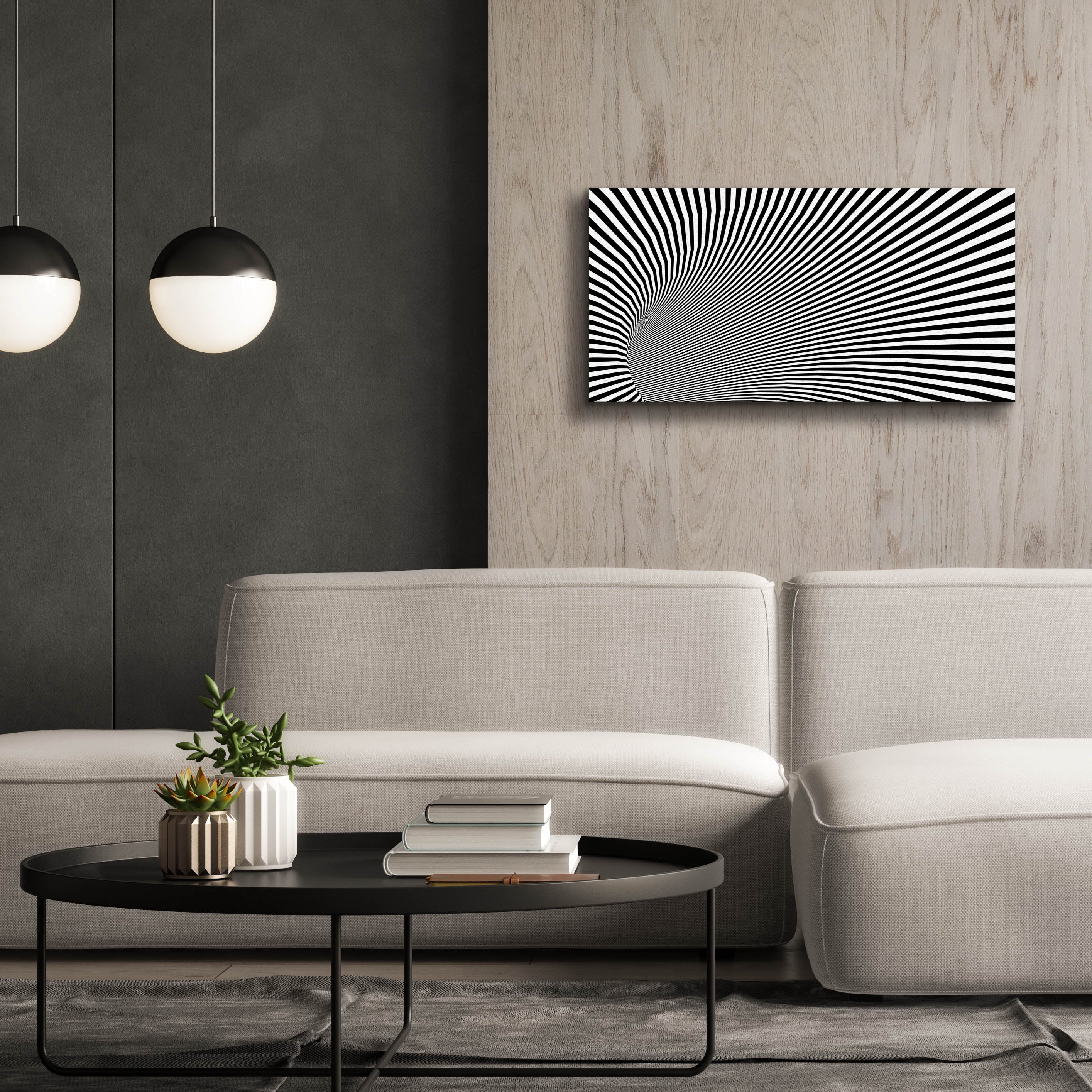 'Psychedelic Twisted Circle' by Epic Portfolio, Canvas Wall Art,40 x 20