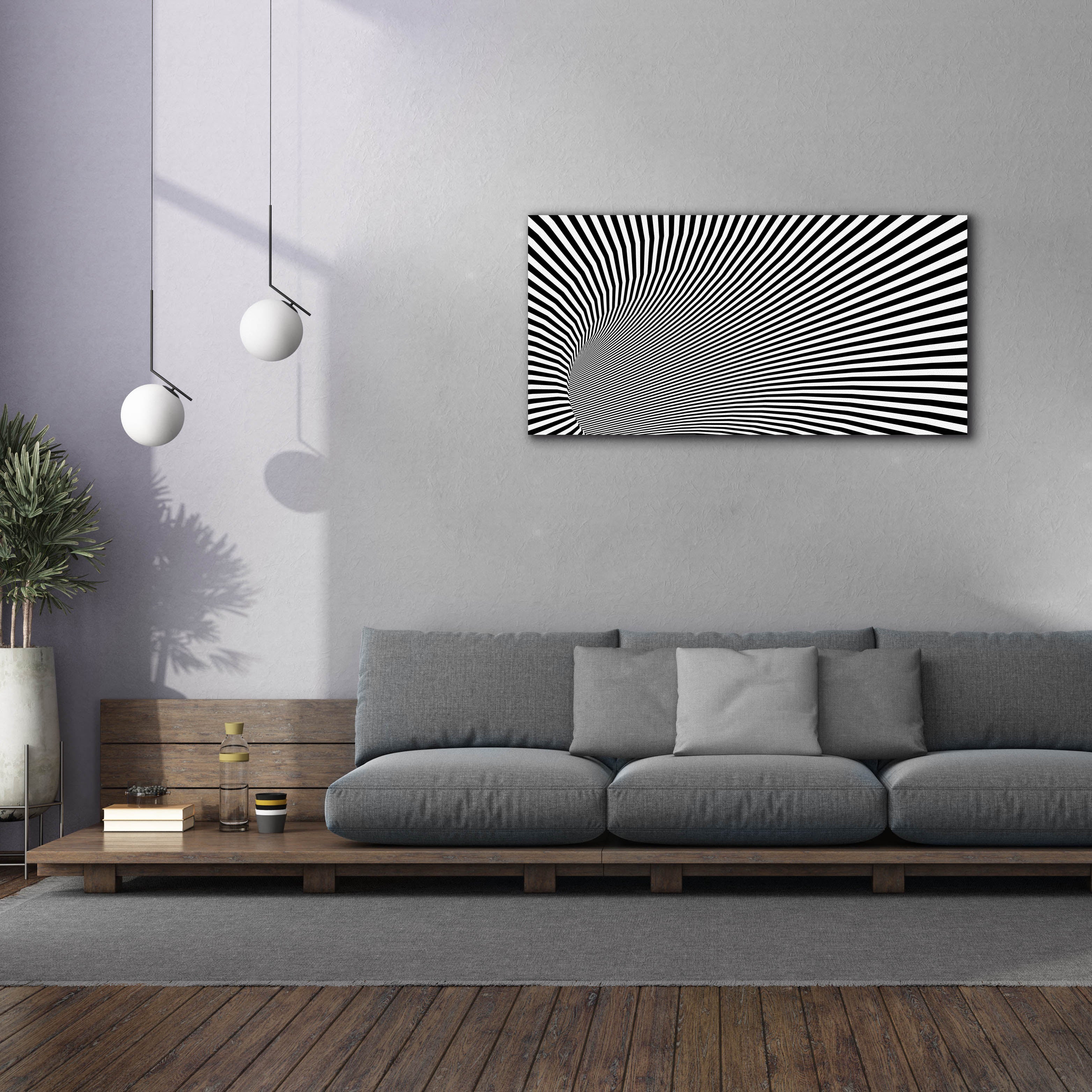 'Psychedelic Twisted Circle' by Epic Portfolio, Canvas Wall Art,60 x 30