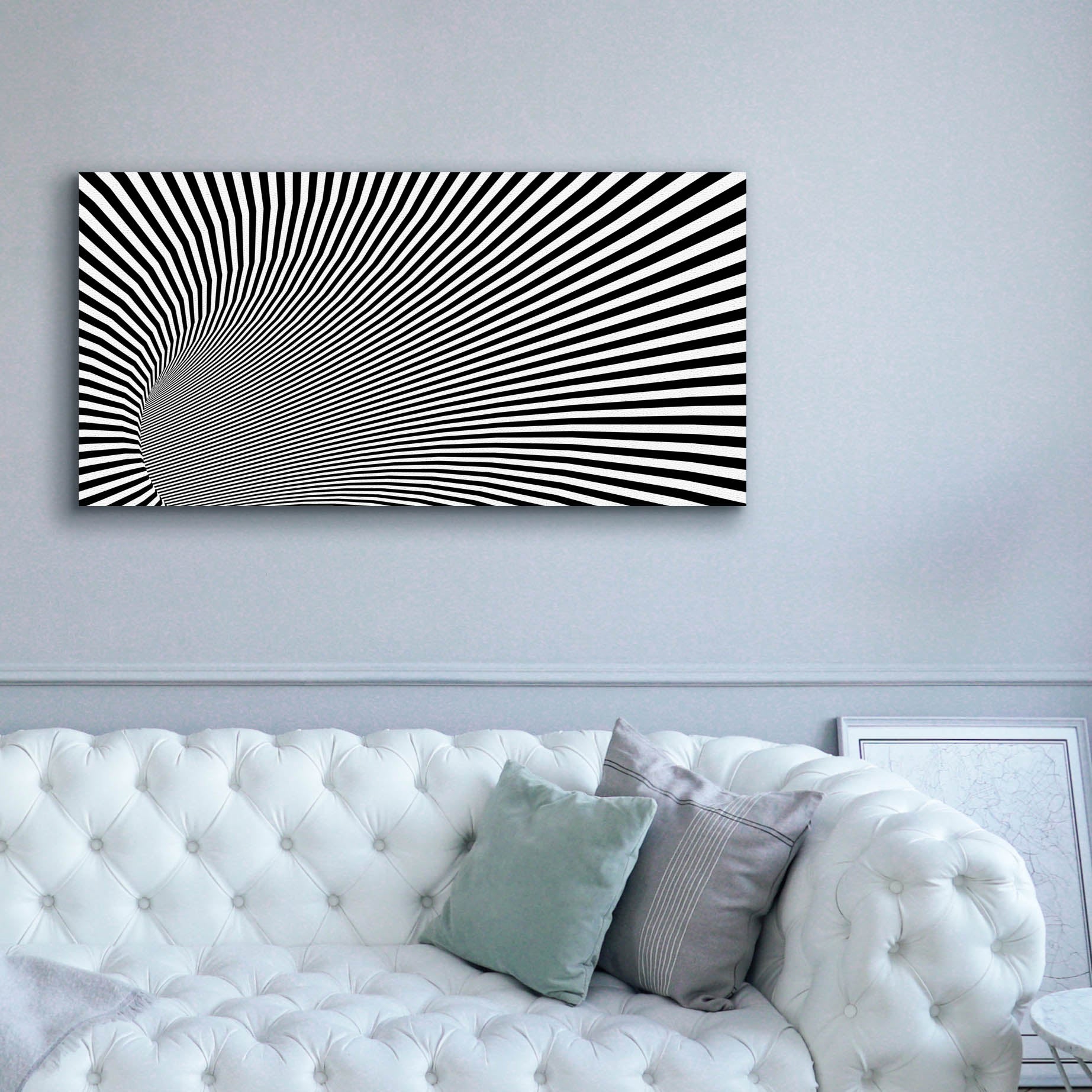 'Psychedelic Twisted Circle' by Epic Portfolio, Canvas Wall Art,60 x 30
