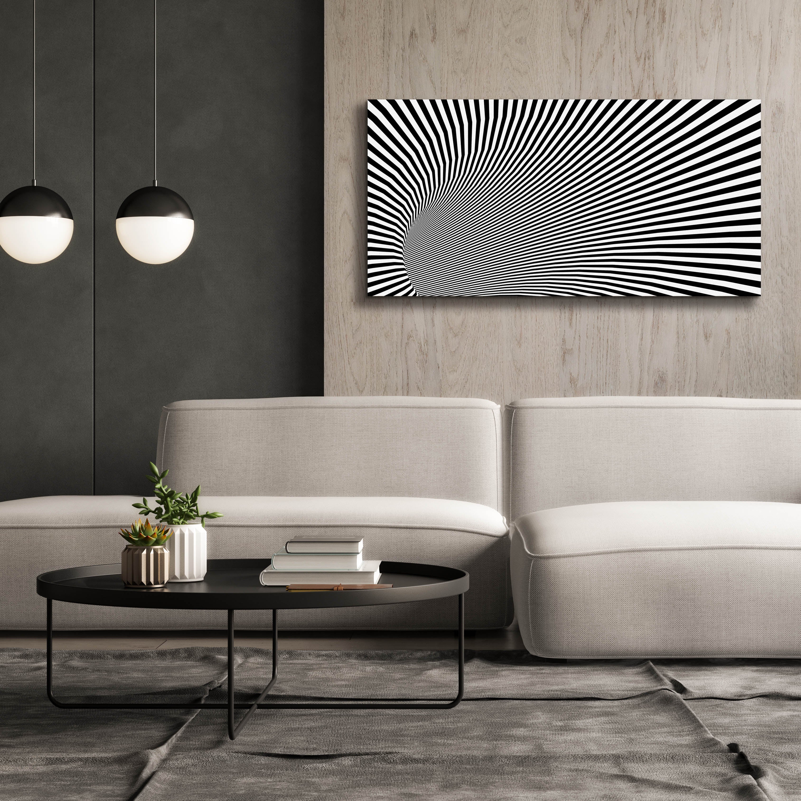 'Psychedelic Twisted Circle' by Epic Portfolio, Canvas Wall Art,60 x 30