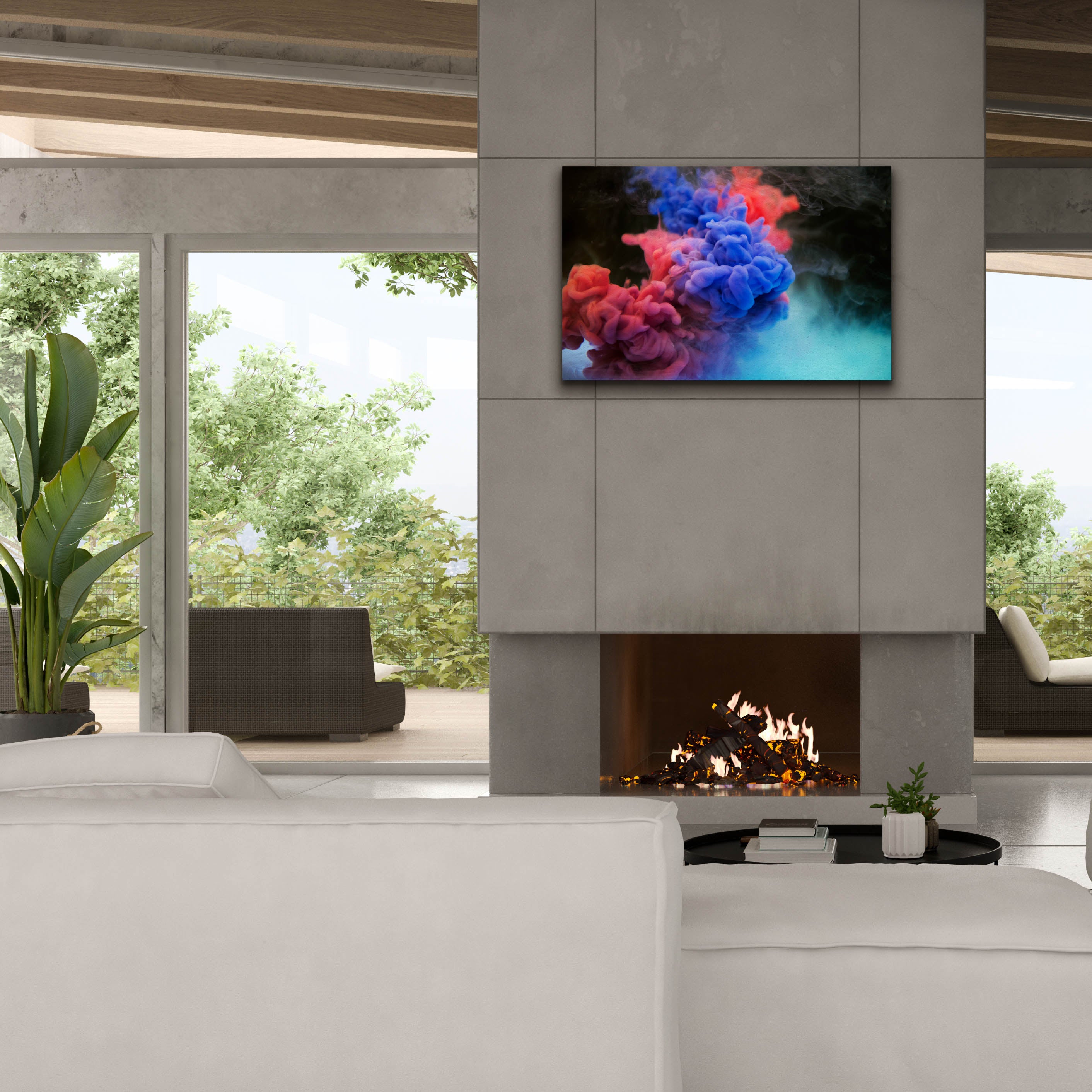 'Pink Smokey Haze' by Epic Portfolio, Canvas Wall Art,40 x 26