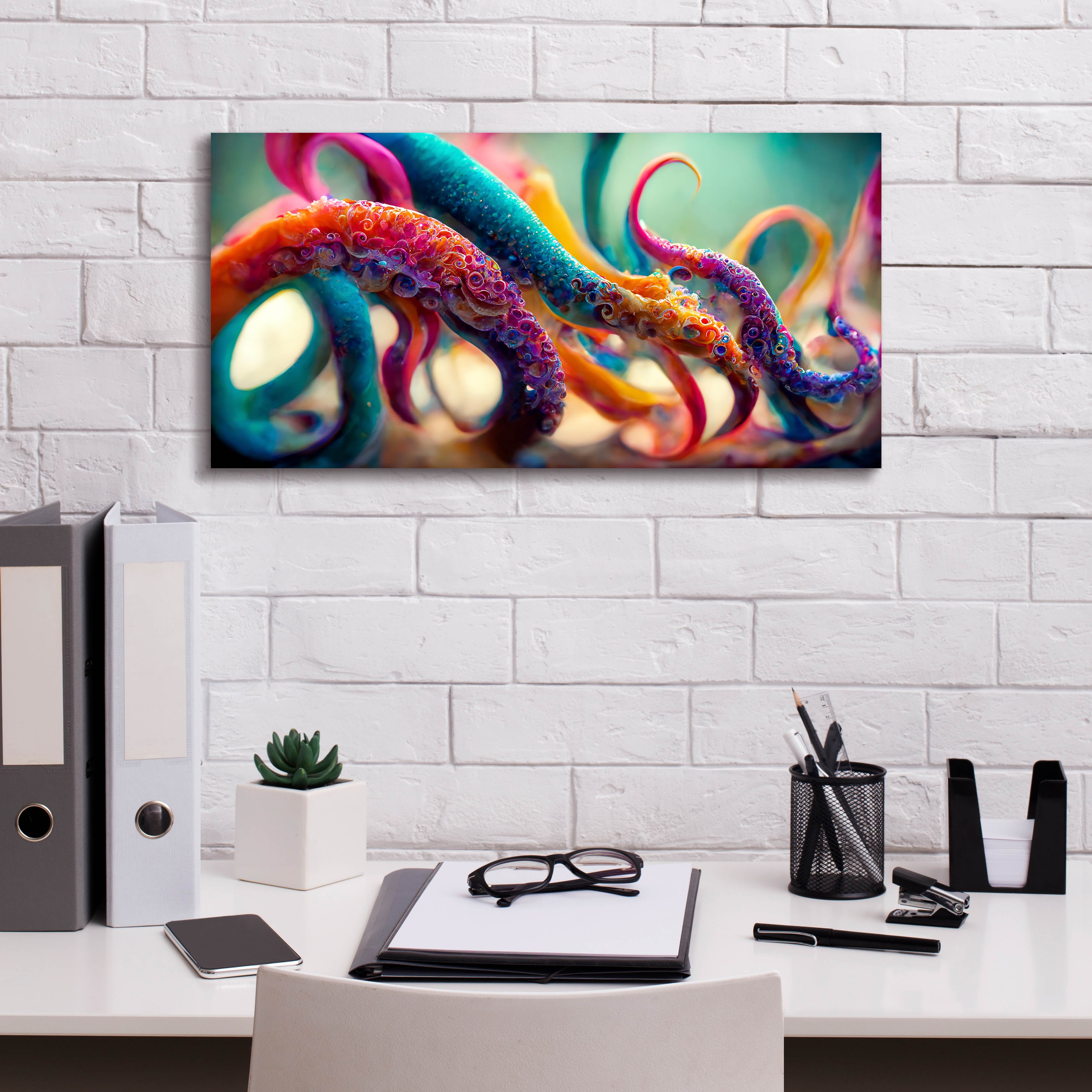 'Painterly Tentacles' by Epic Portfolio, Canvas Wall Art,24 x 12