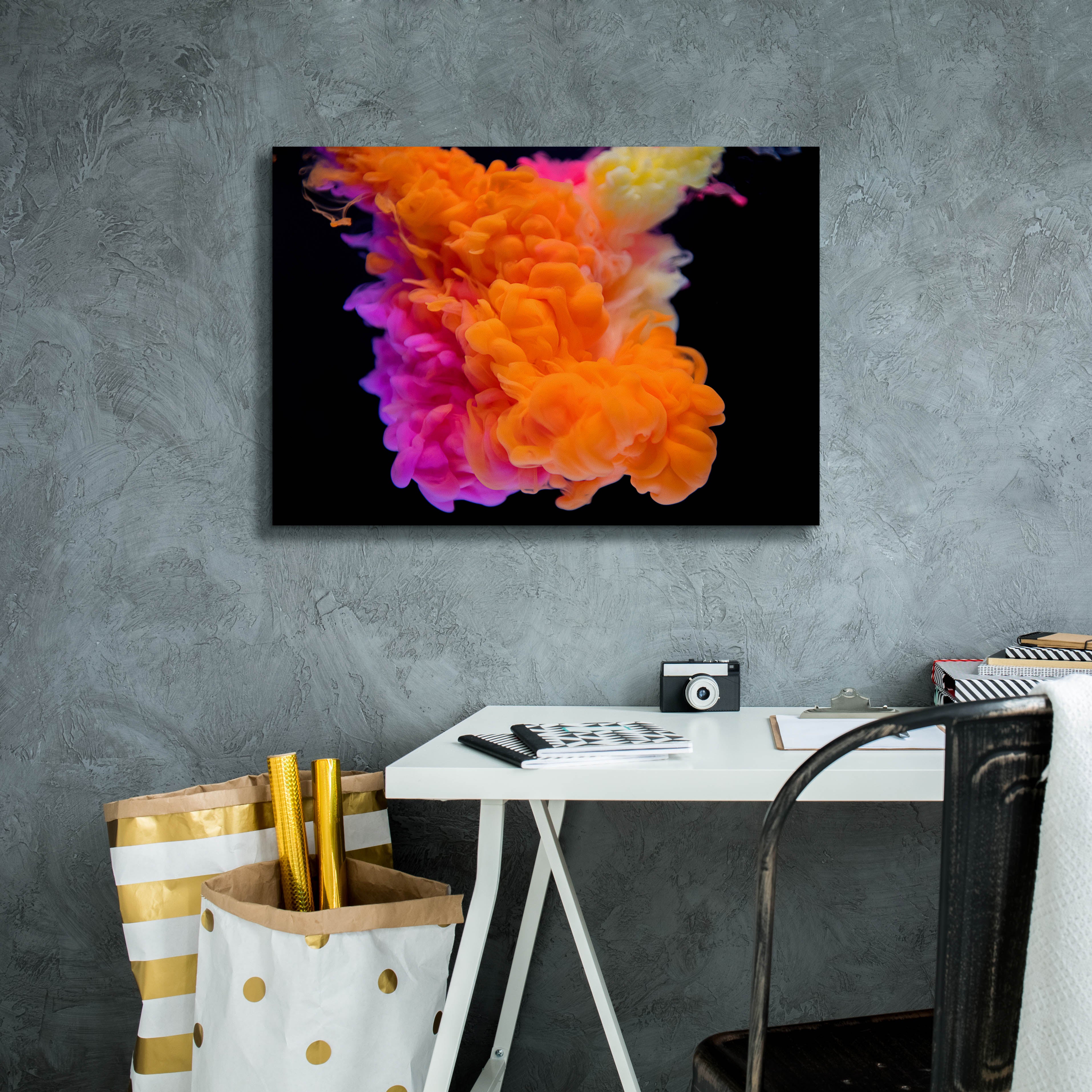 'Orange Burst' by Epic Portfolio, Canvas Wall Art,26 x 18