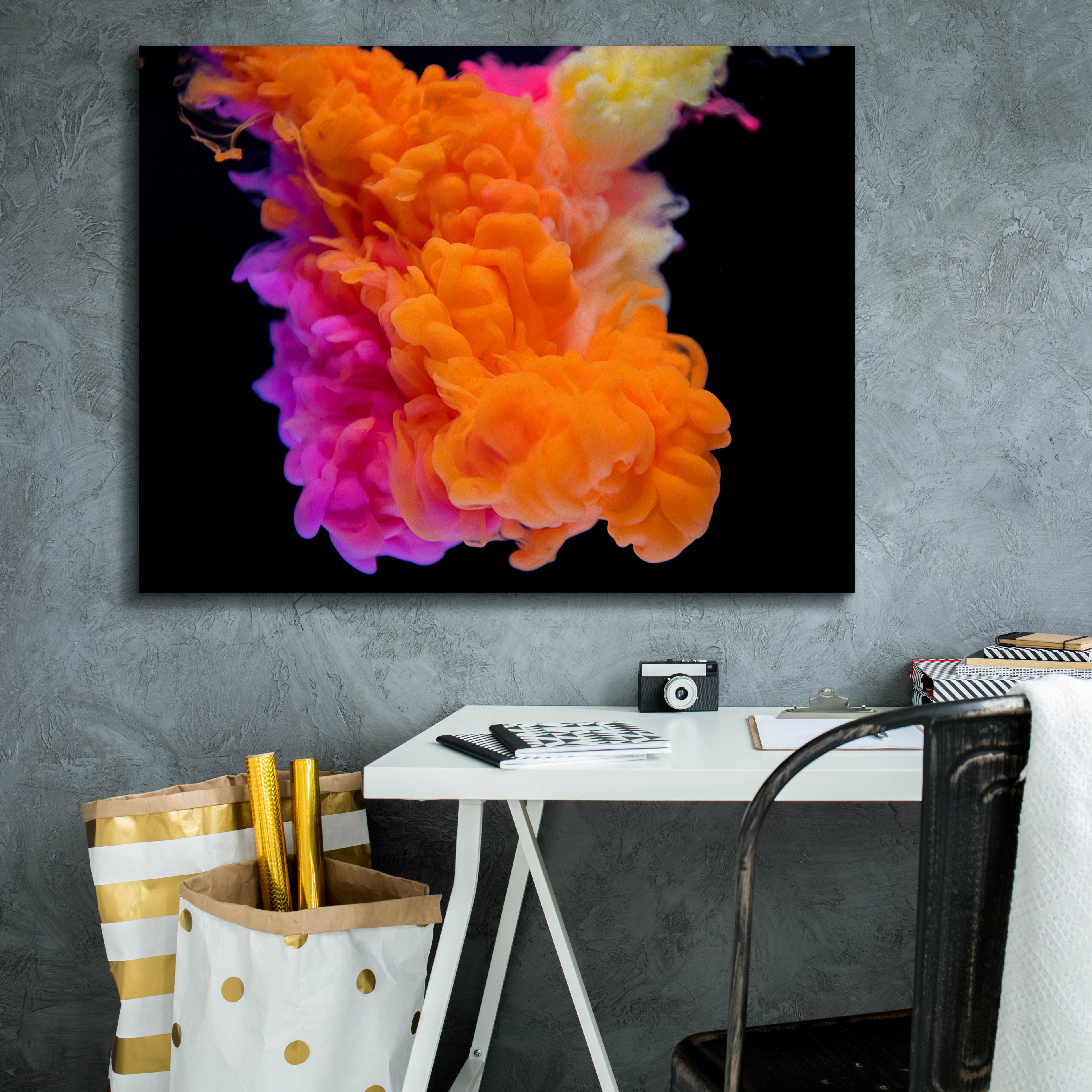'Orange Burst' by Epic Portfolio, Canvas Wall Art,34 x 26