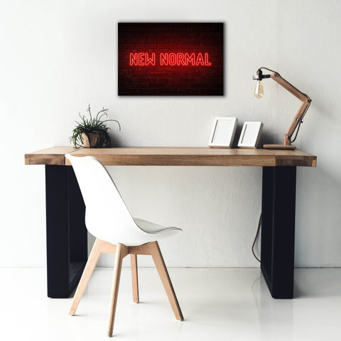 Image of 'New Normal In Neon Red' by Epic Portfolio, Canvas Wall Art,26 x 18