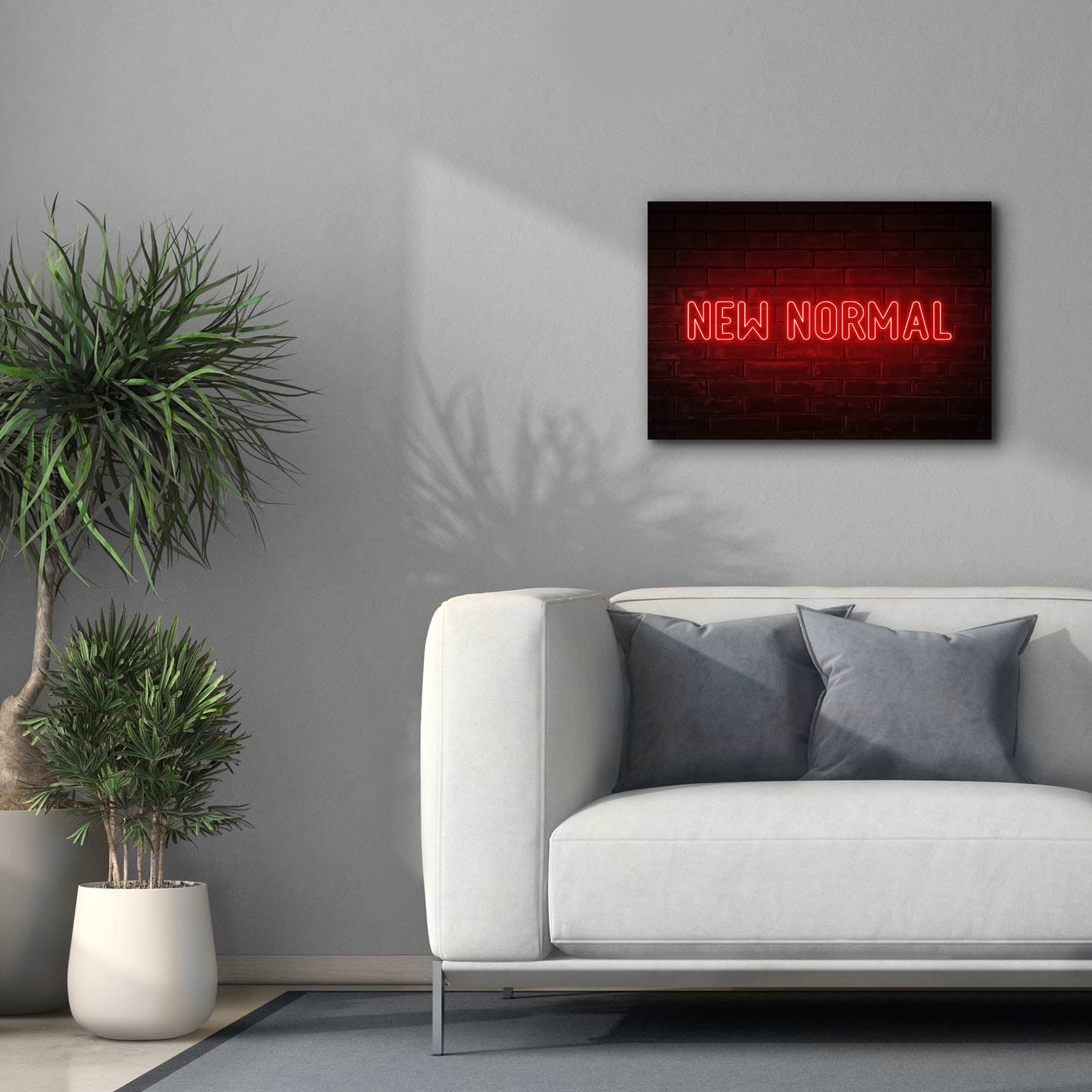 'New Normal In Neon Red' by Epic Portfolio, Canvas Wall Art,26 x 18