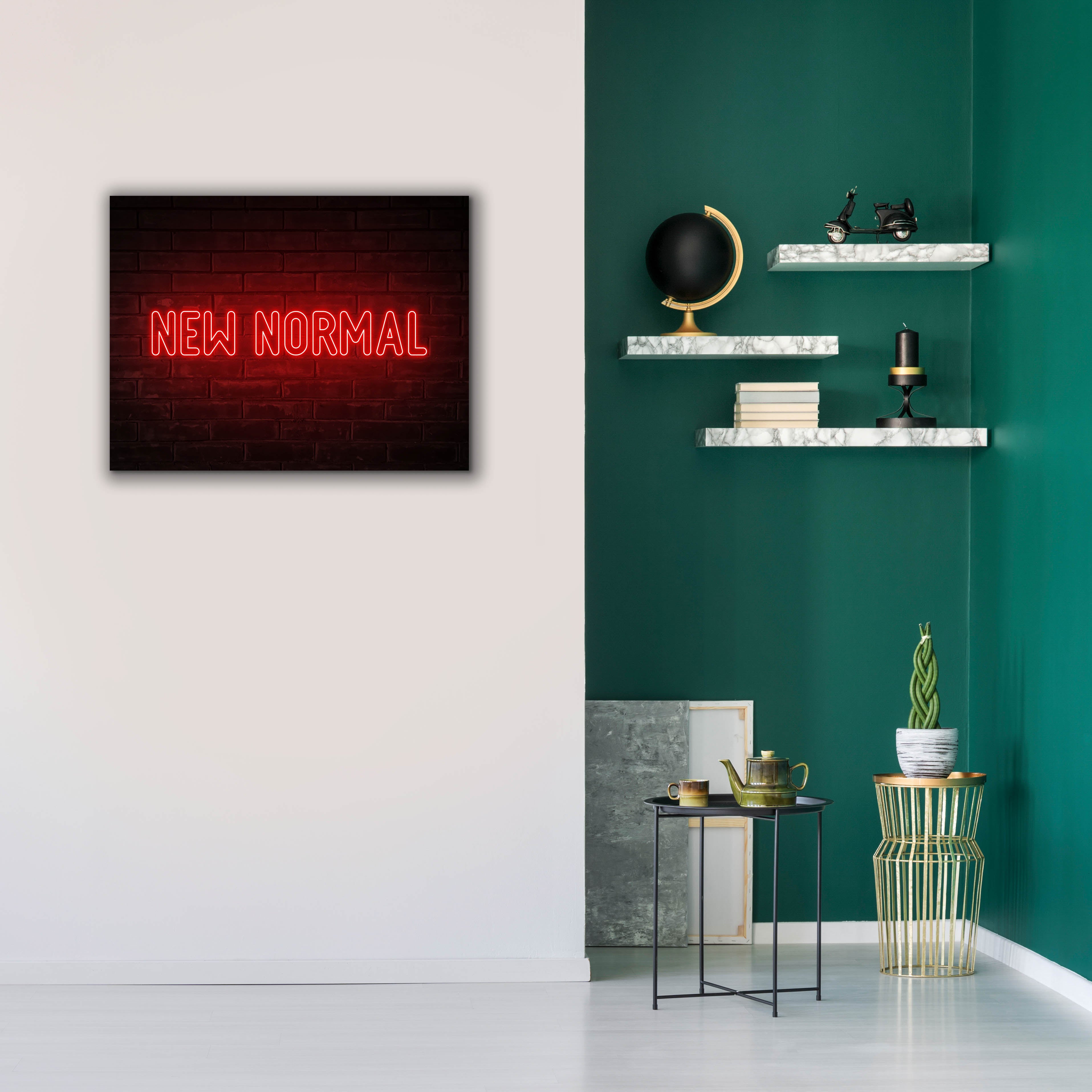 'New Normal In Neon Red' by Epic Portfolio, Canvas Wall Art,34 x 26