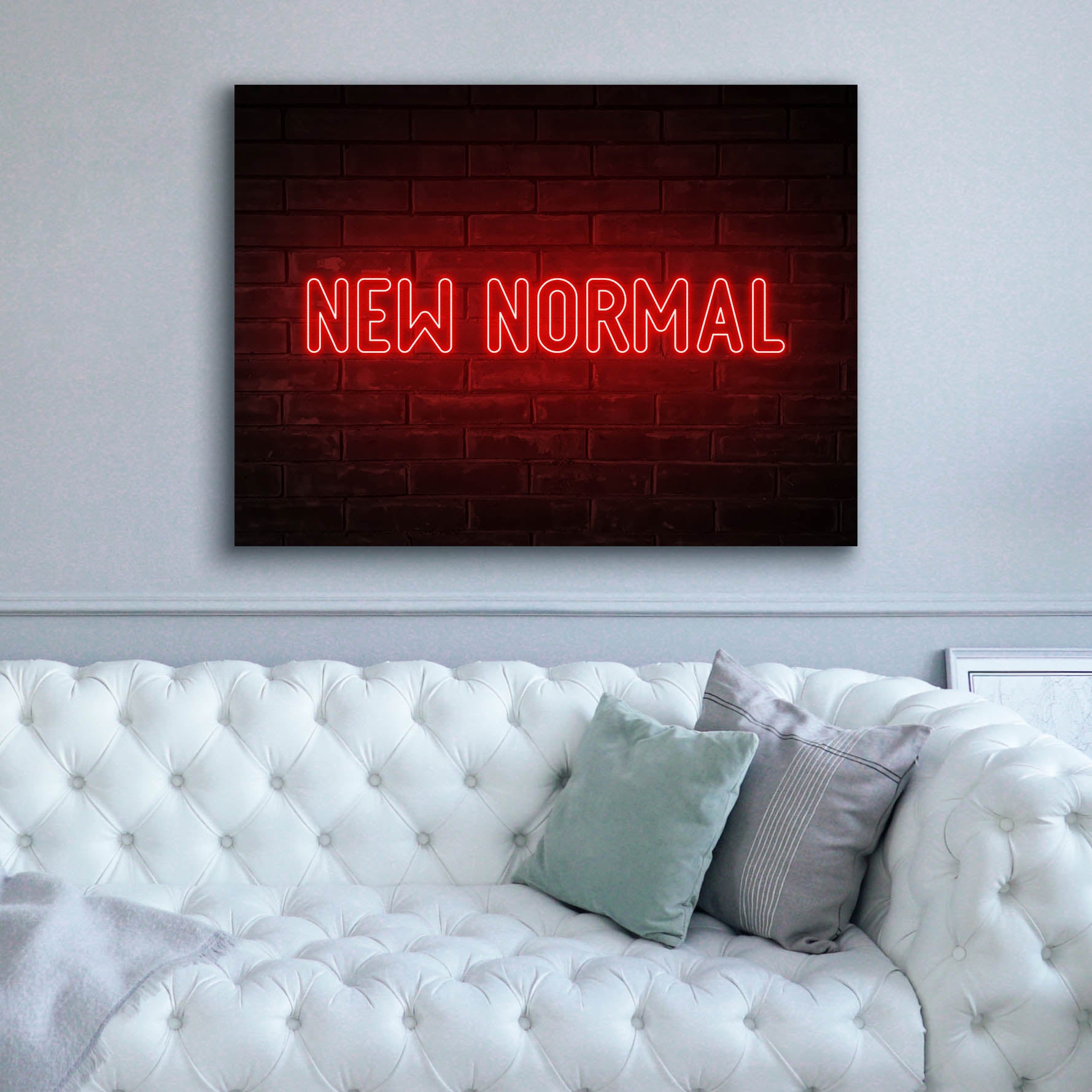 'New Normal In Neon Red' by Epic Portfolio, Canvas Wall Art,54 x 40