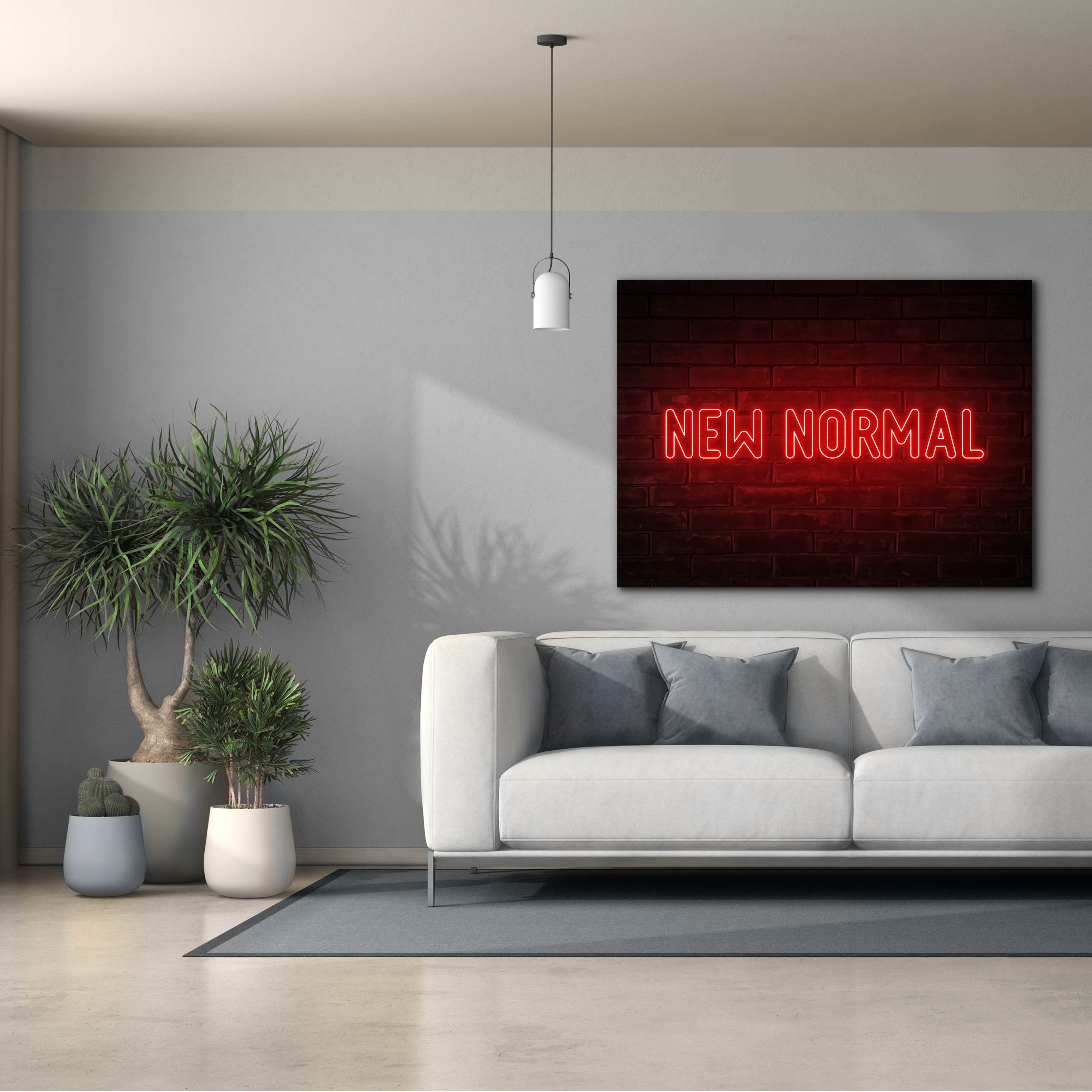 'New Normal In Neon Red' by Epic Portfolio, Canvas Wall Art,54 x 40