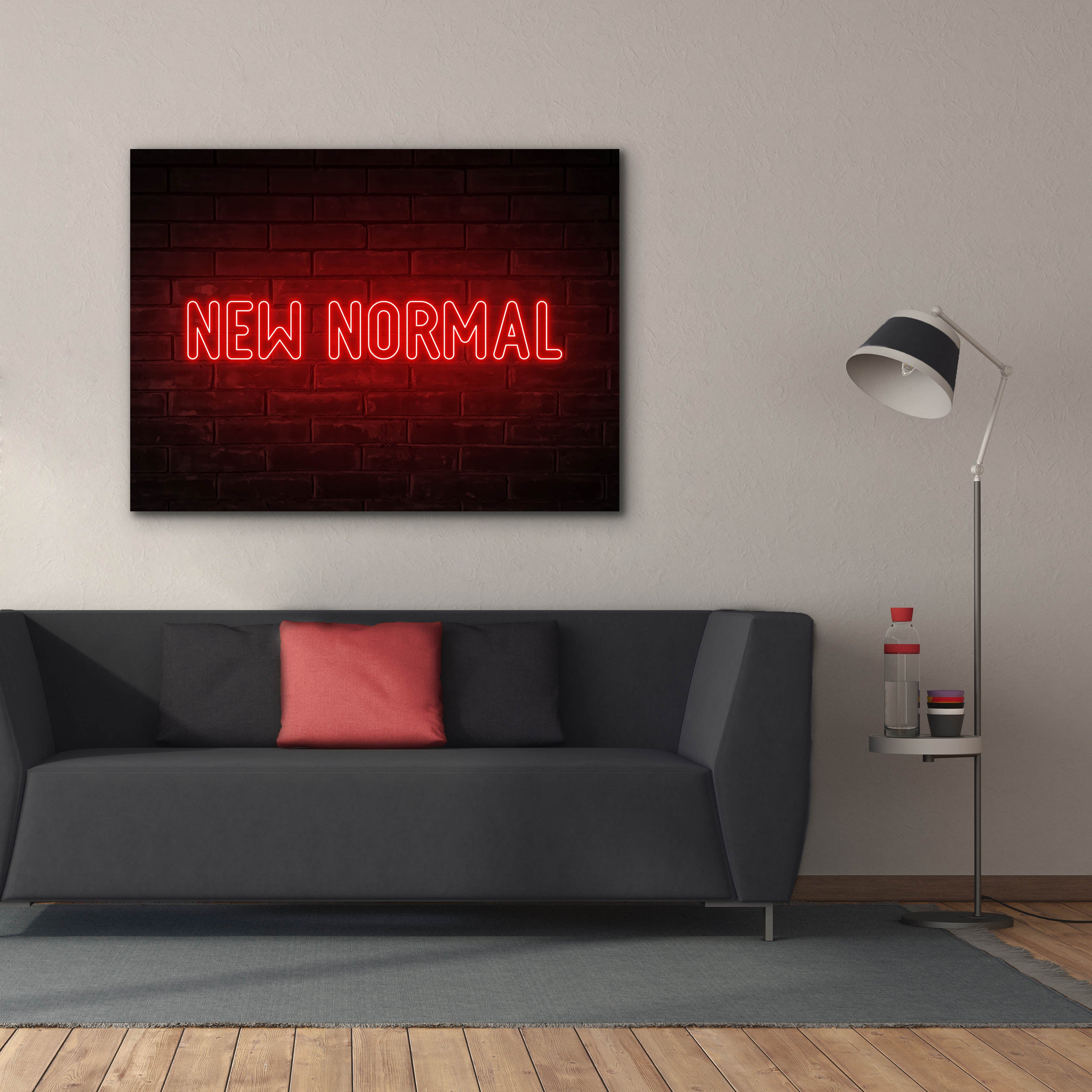 'New Normal In Neon Red' by Epic Portfolio, Canvas Wall Art,54 x 40
