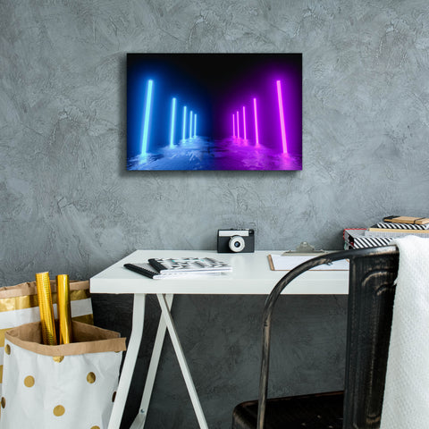 Image of 'Neon Runway' by Epic Portfolio, Canvas Wall Art,18 x 12