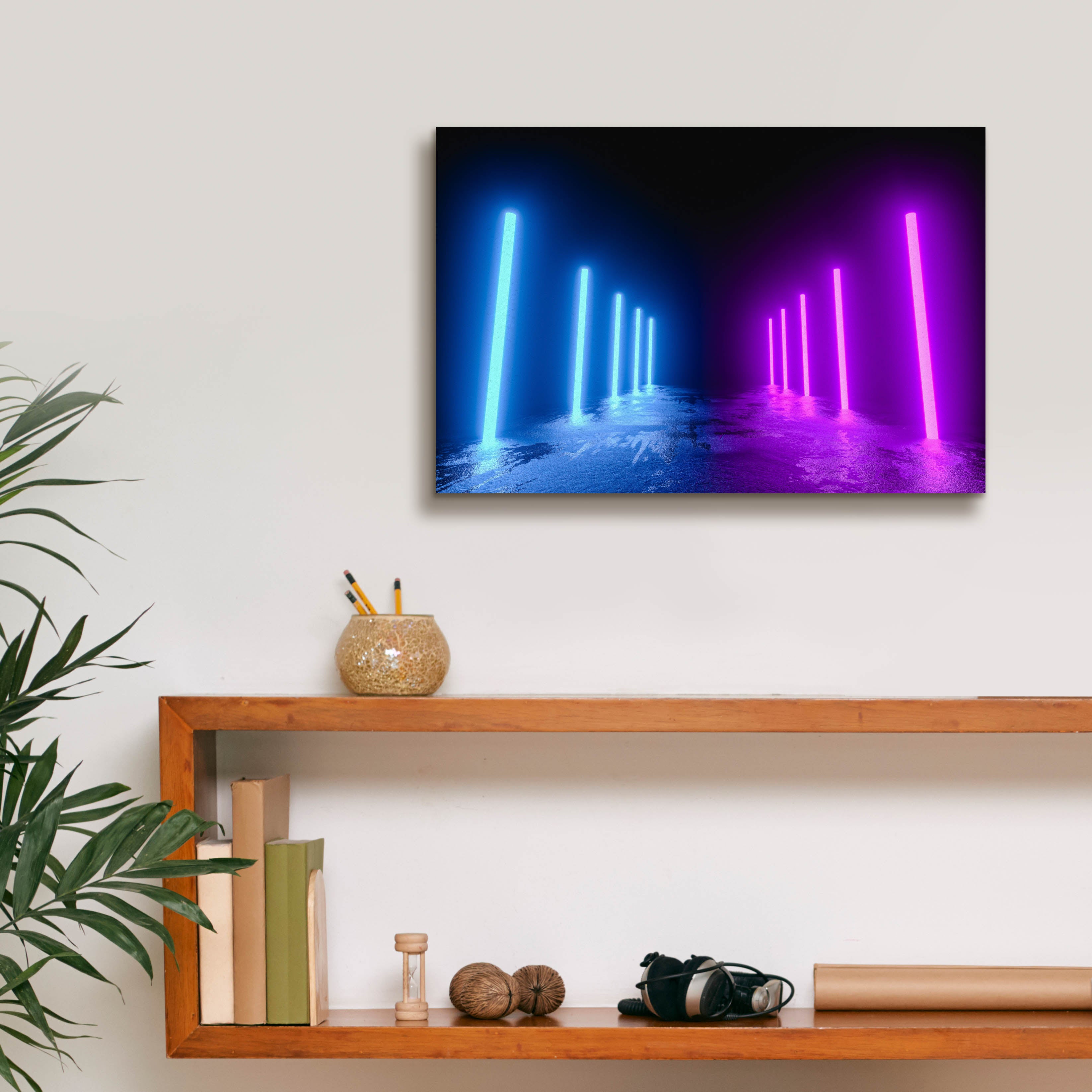'Neon Runway' by Epic Portfolio, Canvas Wall Art,18 x 12