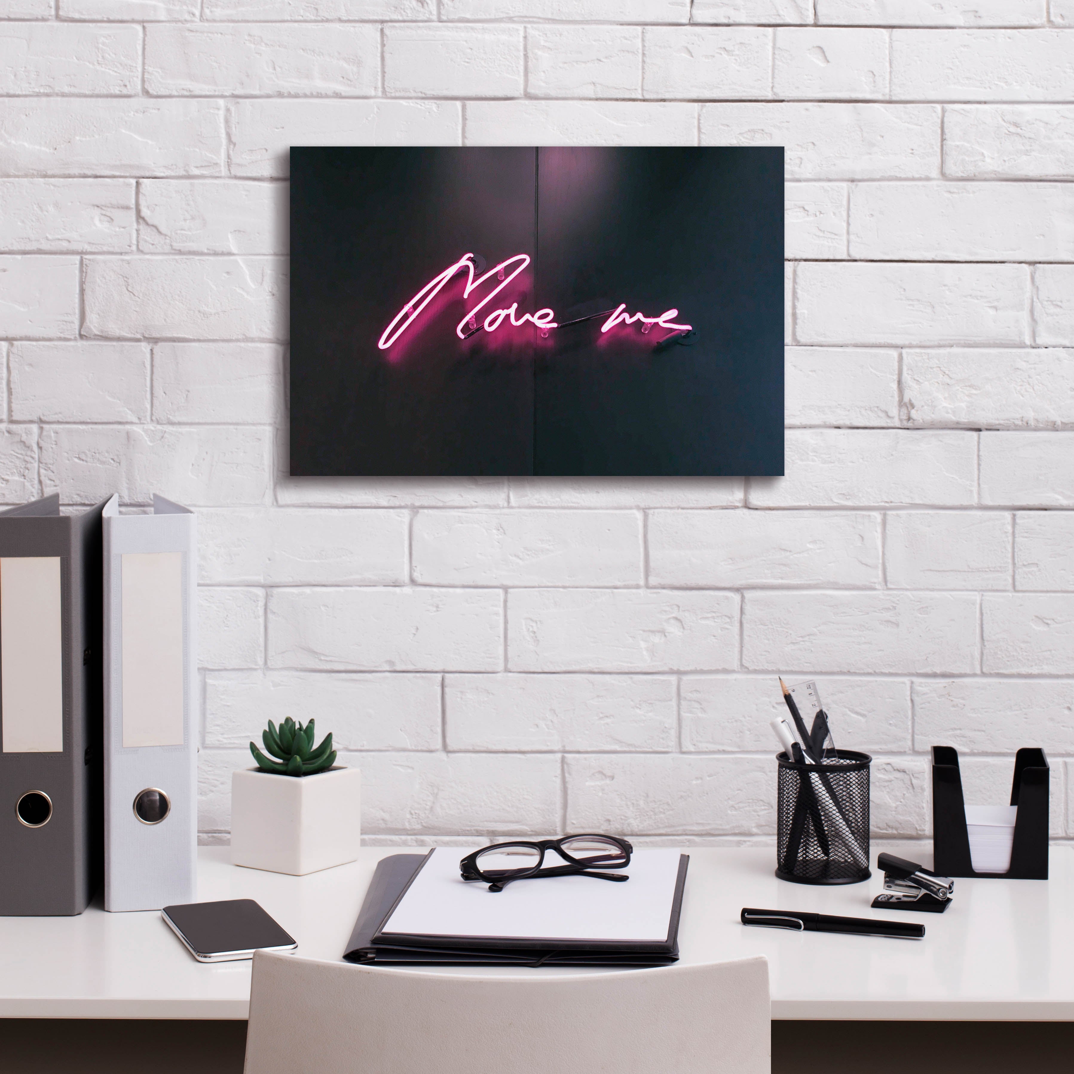 'Move Me In Neon Pink' by Epic Portfolio, Canvas Wall Art,18 x 12