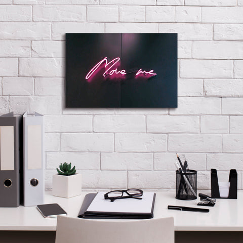 Image of 'Move Me In Neon Pink' by Epic Portfolio, Canvas Wall Art,18 x 12