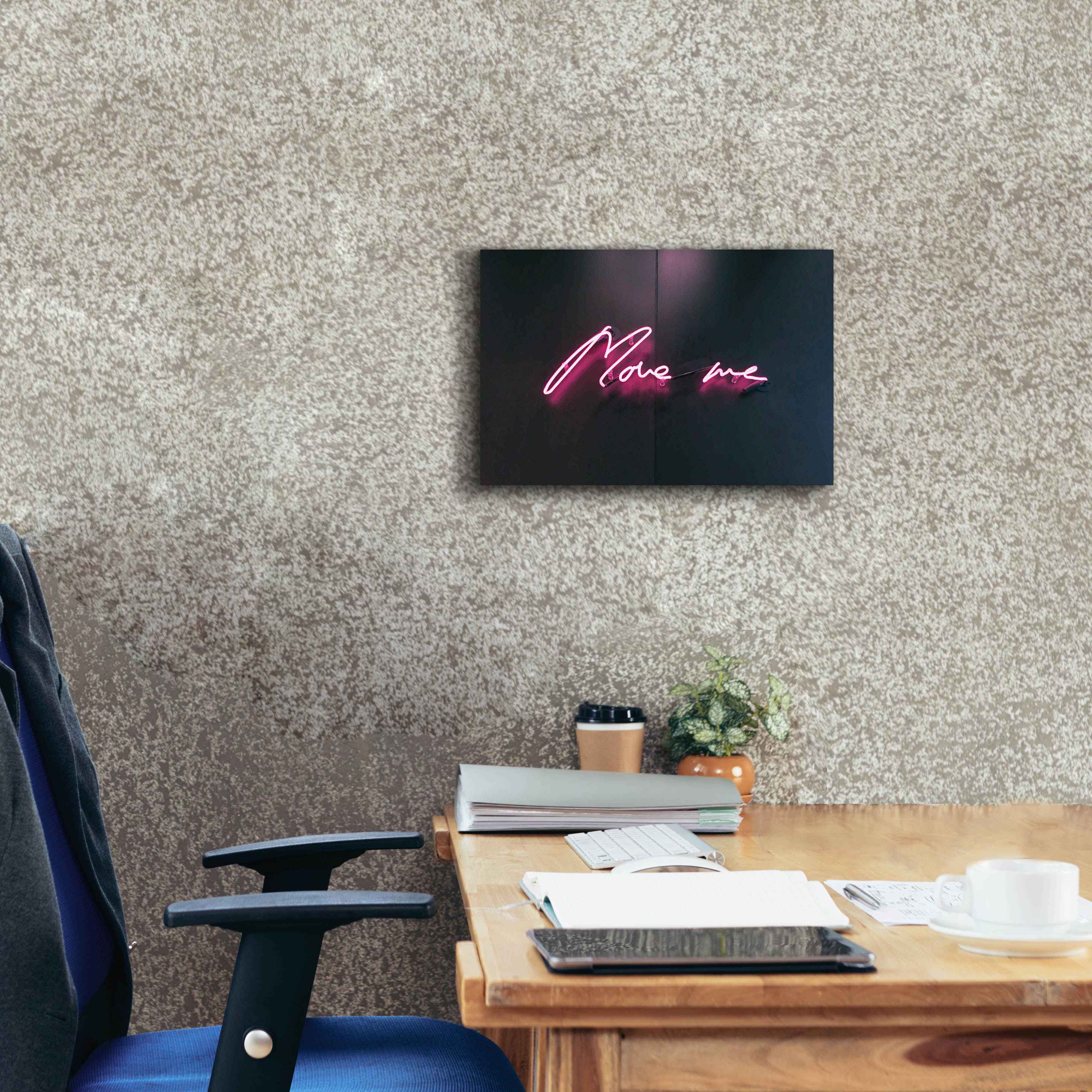 'Move Me In Neon Pink' by Epic Portfolio, Canvas Wall Art,18 x 12