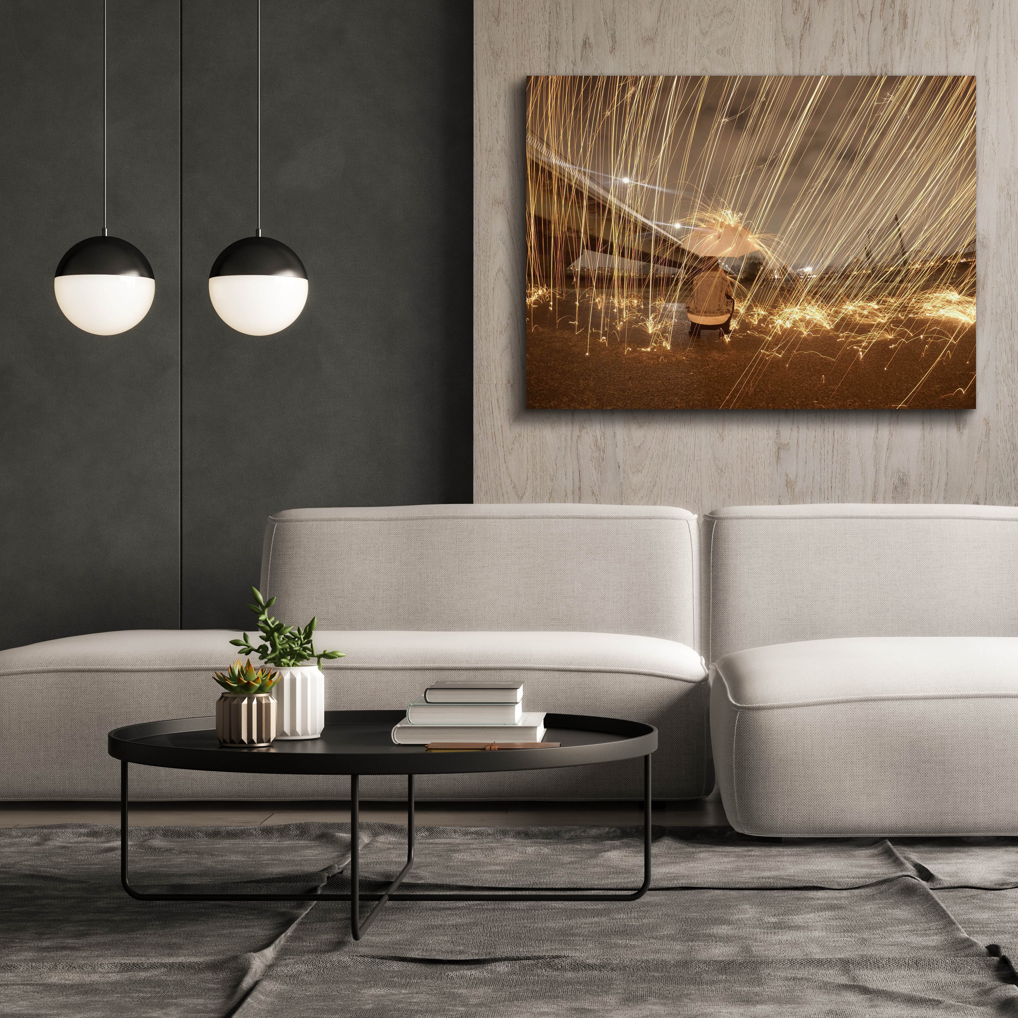 'Metallic Rain' by Epic Portfolio, Canvas Wall Art,54 x 40