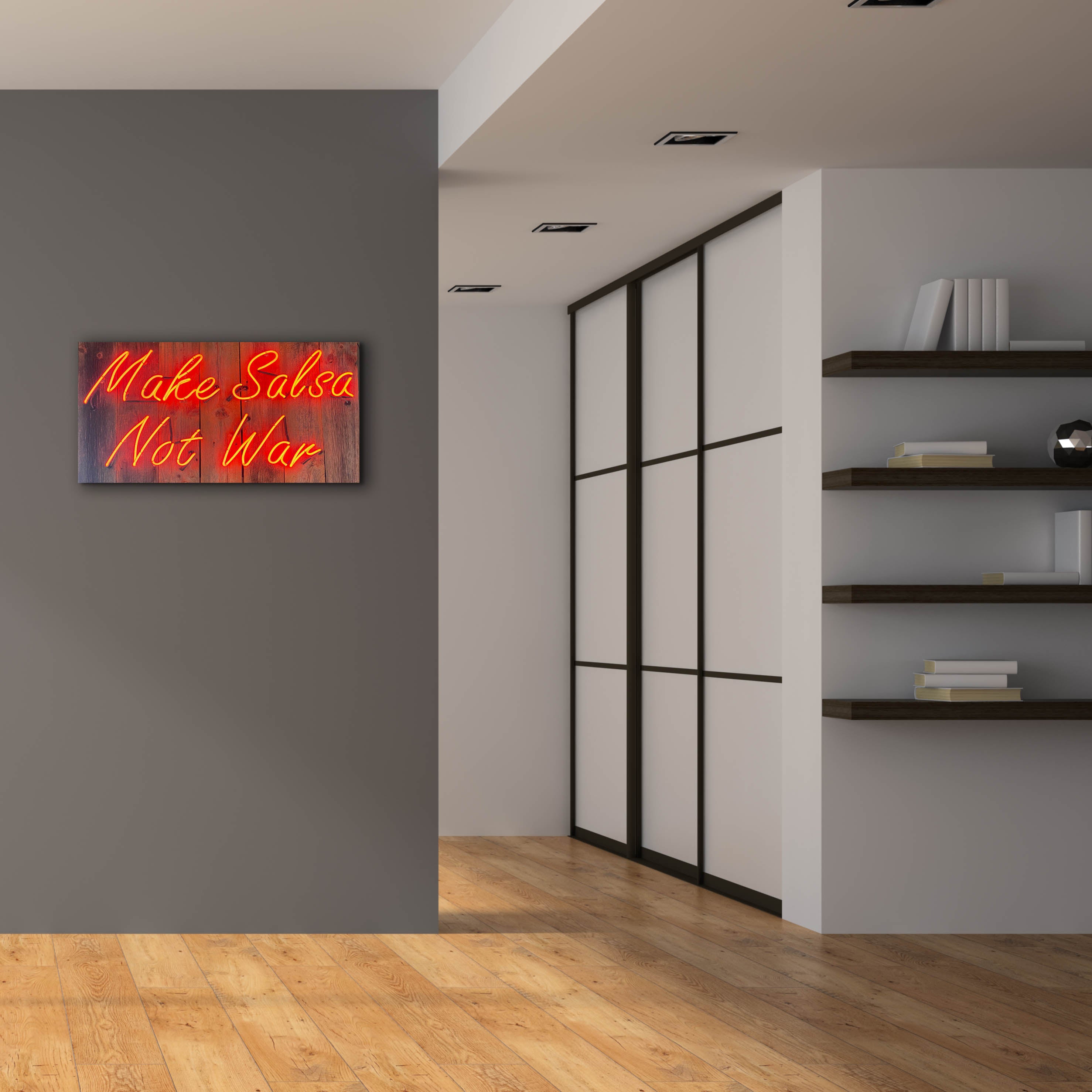 'Make Salsa Not War In Neon Rd' by Epic Portfolio, Canvas Wall Art,40 x 20