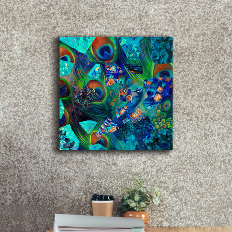 Image of 'Mayura Peacock' by Iris Scott, Canvas Wall Art,18 x 18