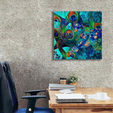 Image of 'Mayura Peacock' by Iris Scott, Canvas Wall Art,26 x 26
