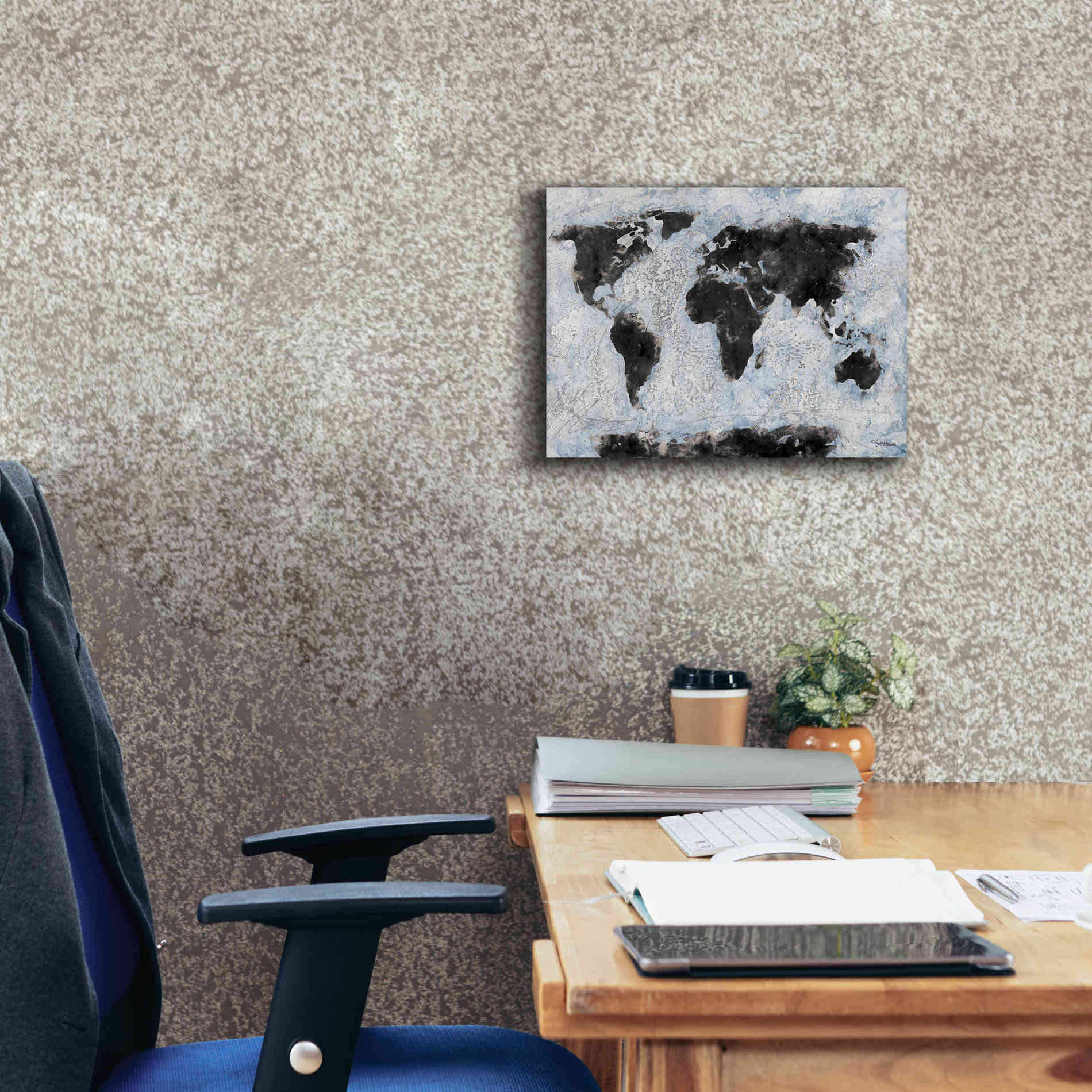 'Old World Map 2' by Britt Hallowell, Canvas Wall Art,16 x 12