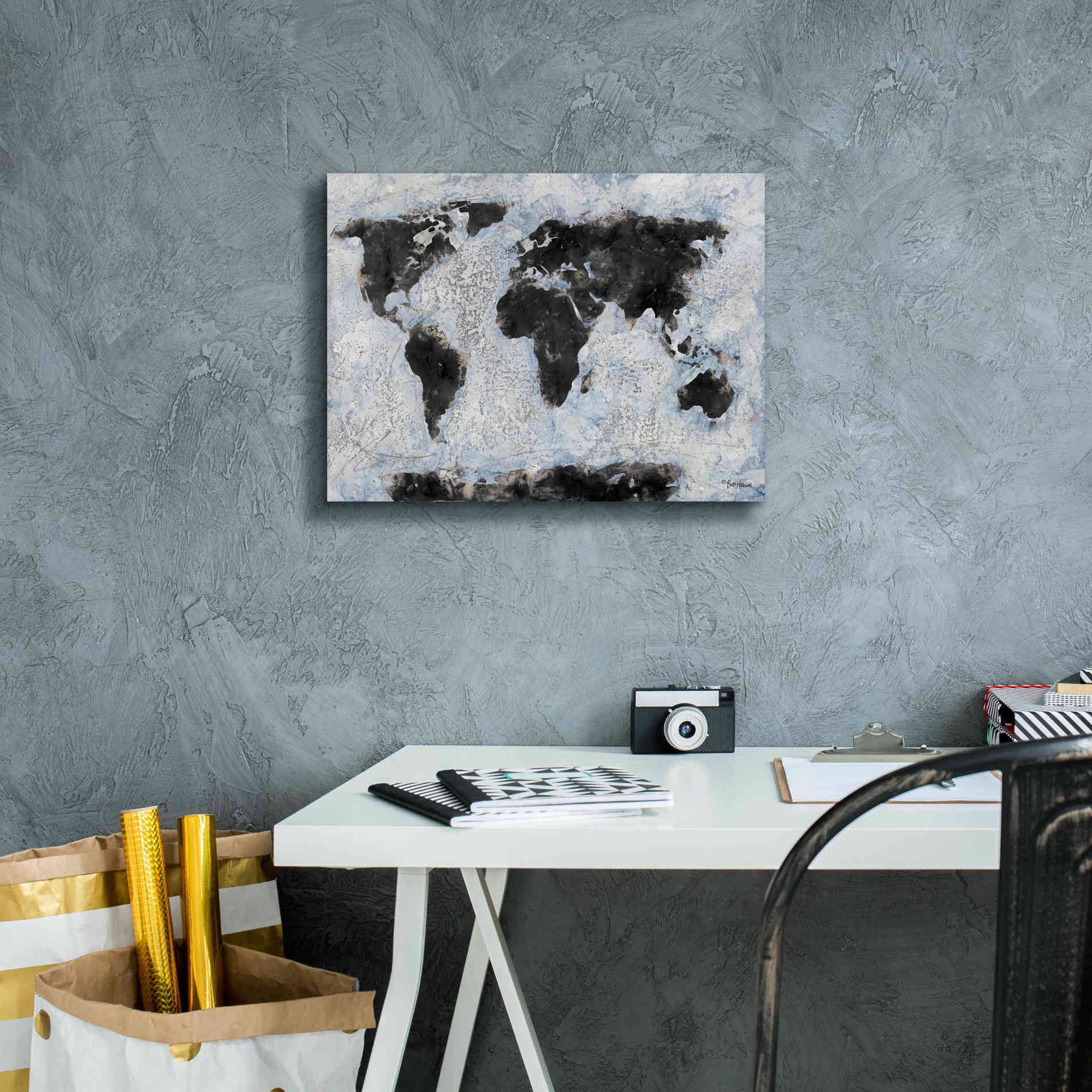 'Old World Map 2' by Britt Hallowell, Canvas Wall Art,16 x 12