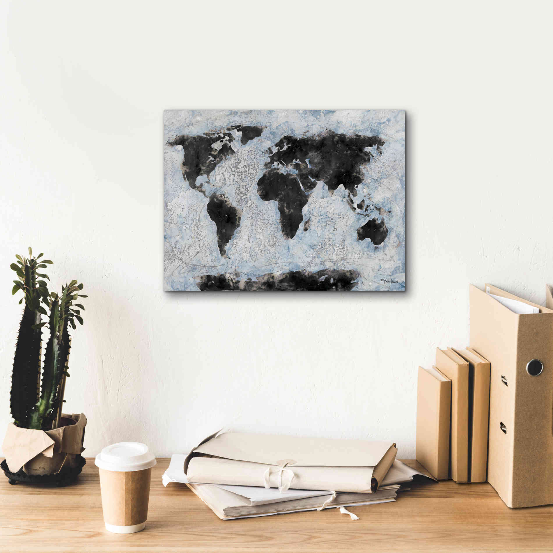 'Old World Map 2' by Britt Hallowell, Canvas Wall Art,16 x 12