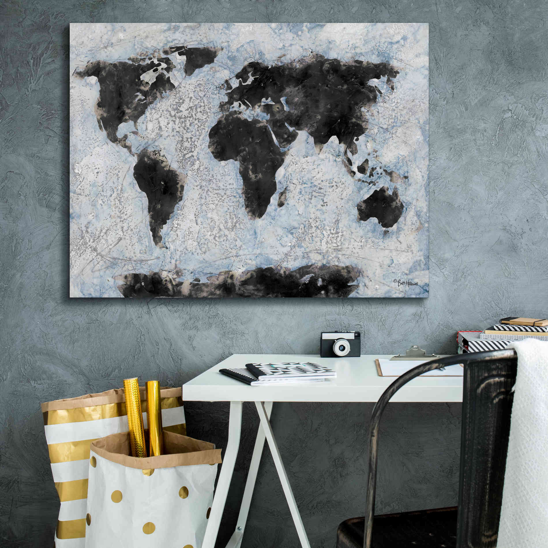 'Old World Map 2' by Britt Hallowell, Canvas Wall Art,34 x 26