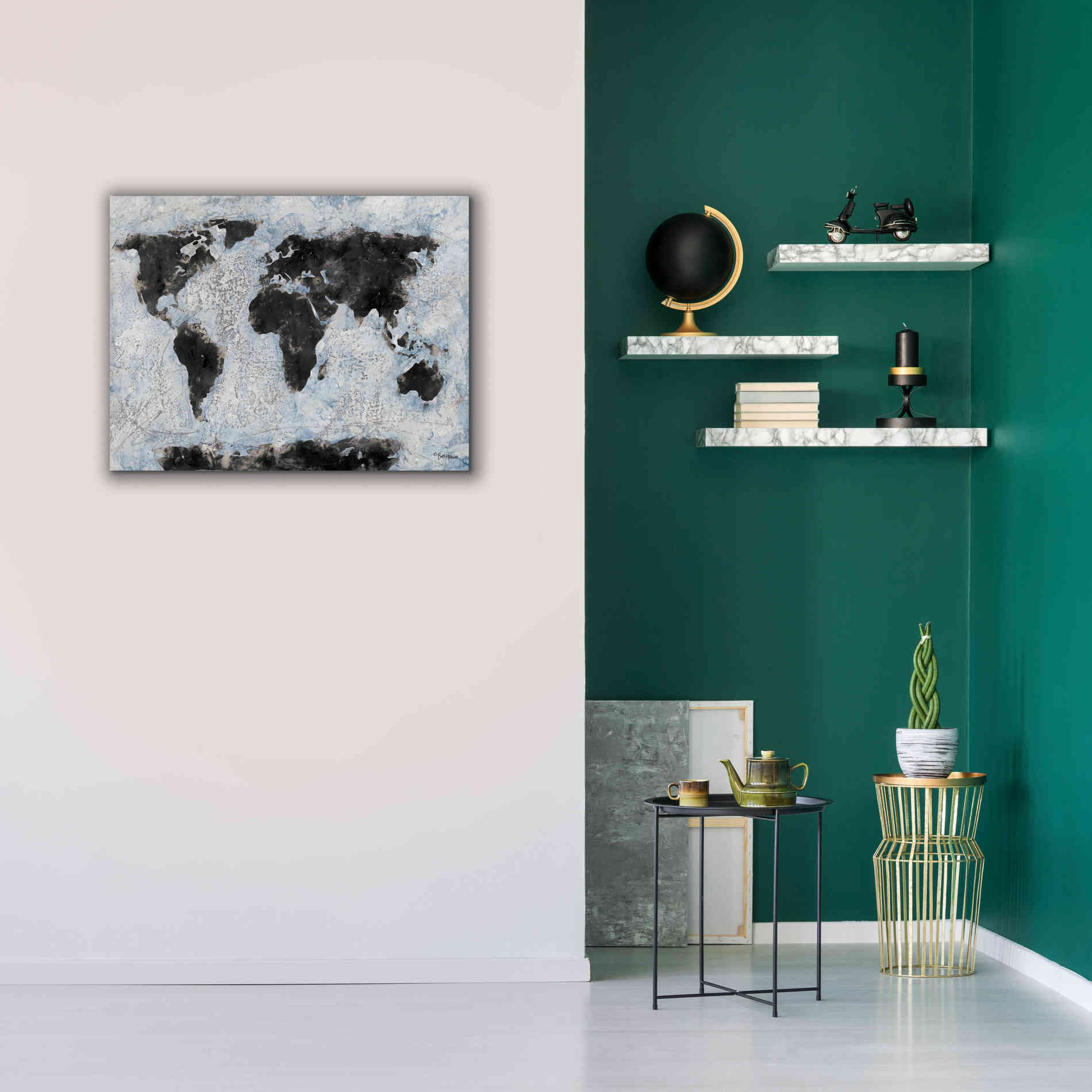 'Old World Map 2' by Britt Hallowell, Canvas Wall Art,34 x 26